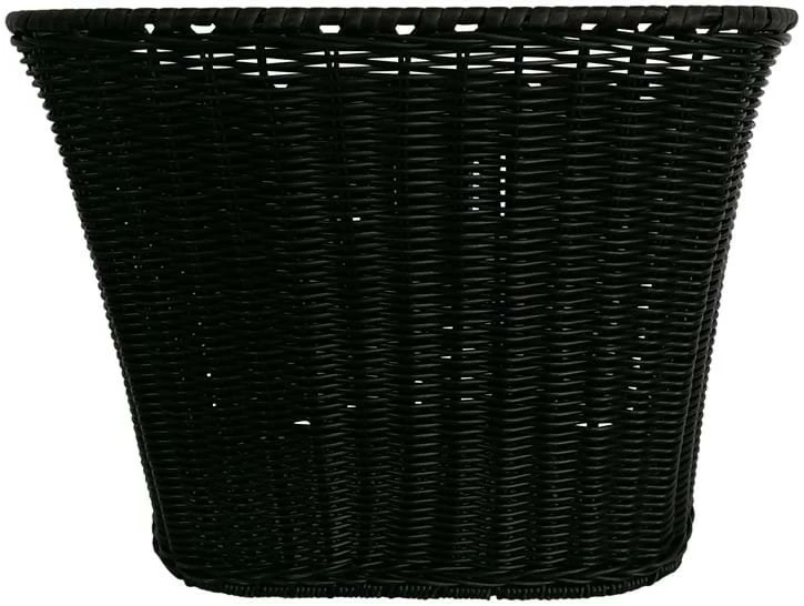 Kurv For Fastmonteret Plast Rattan Sort Flet / Med Bøjle & Beslag 3 Kurv For Fastmonteret Plast Rattan Sort Flet / Med Bøjle & Beslag