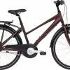 Winther 300 Pige 7g 24" Fodbremse -Elcykler Salg winther 300 alu pige 24in mat rodbrun elcykelsalg